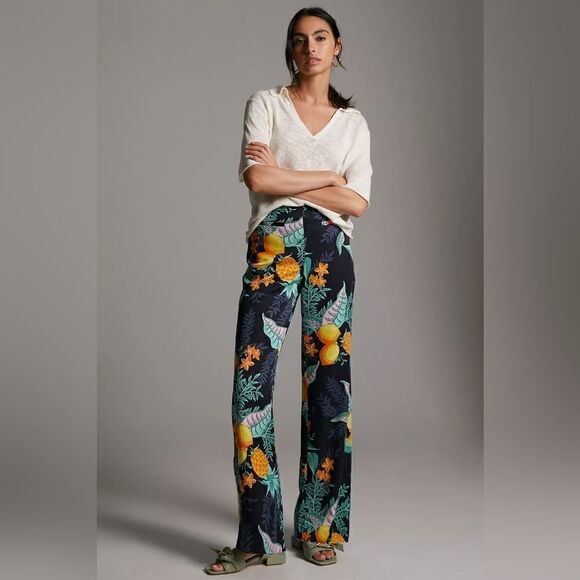 Anthropologie Maeve Escape Tropical Printed Pants Size 2 NWT - Picture 1 of 8